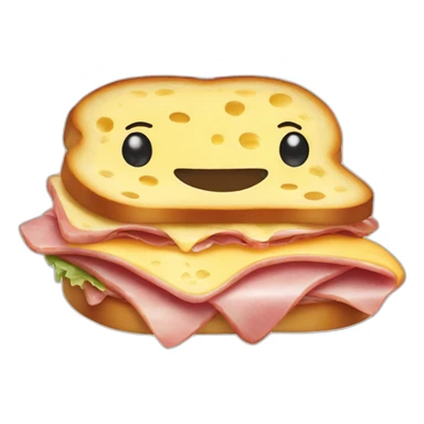 ham and cheese sandwich with a bikini sticker