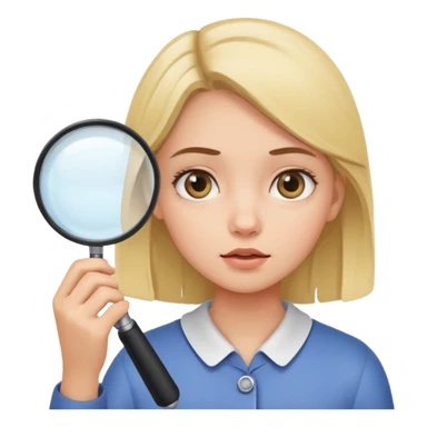 Girl lookinh throug  magnifier sticker