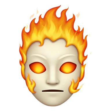 completely featureless head with fire, no eyes, no nose, no mouth, blank face sticker