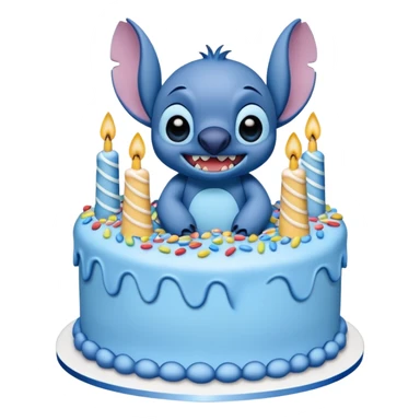 Birthday cake with stitch on top sticker