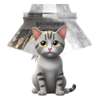 Un chat sur la tour Eiffel sticker