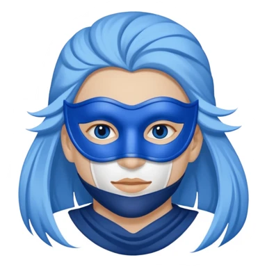 face with mask blue and white sticker