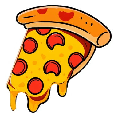 Pizza slice waving hello sticker