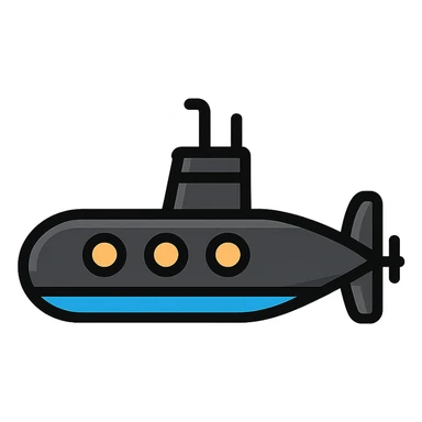 A black submarine from World War 2 sticker
