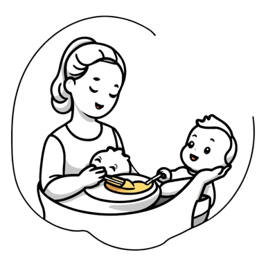 mom feeding baby sticker