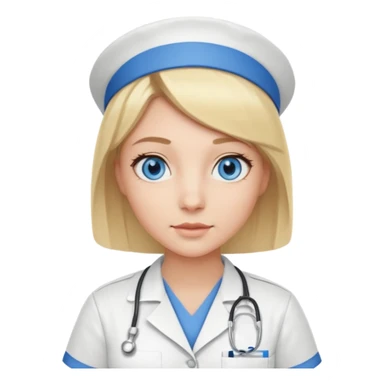Nurse blue eyes blonde bob  sticker