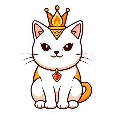 Flame point cat with crown sticker