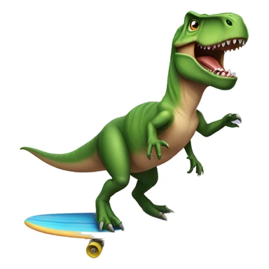 T-rex with tutu surfing sticker