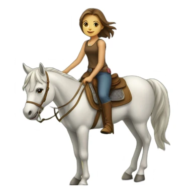 Une très jeune fille sur un cheval sticker