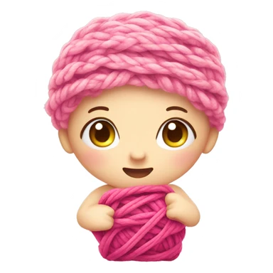Sonny Angel with a pink yarn sticker