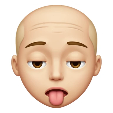 One eye closed one eyebrow up and sticking tongue out sticker