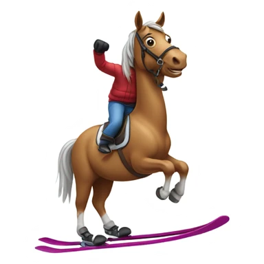 Horse on skis sticker