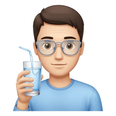 Guy holding a cup of water sticker