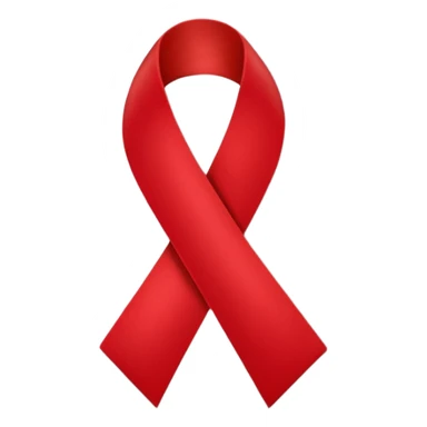 AIDS awareness red ribbon, simple, bold sticker