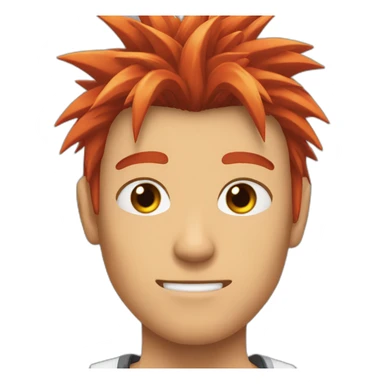 japanese-red-spiked-haired-guy, scar-in-his-eye sticker