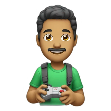 Ponce playing gameboy sticker