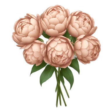 A bouquet of rose gold colored peonies sticker