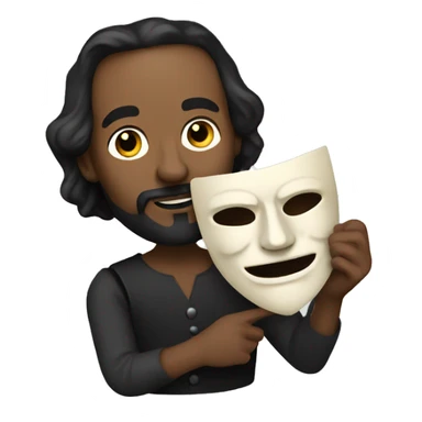 William Shakespeare holding a theater mask in his hand sticker