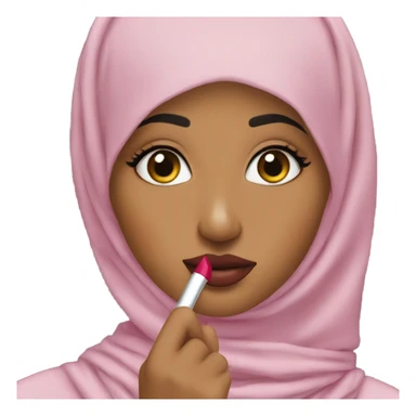 Hijabi putting lipstick on  sticker