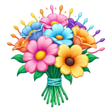 spam art melted flower bouquet  sticker