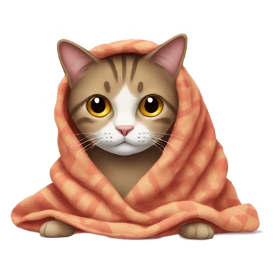 Make emoji of a cat covered by blanket sticker