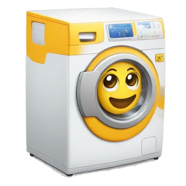 Máquina de lavar roupa com olhos, boca, braços e pés sticker