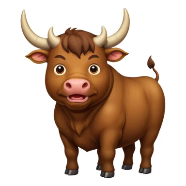 A bull with horns pooping  sticker