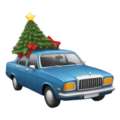 Christmas Car with Christmas Tree  sticker