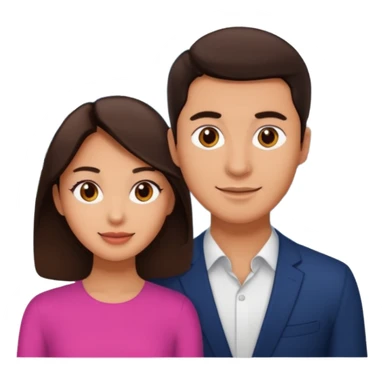 Brunette man and woman in singapore sticker
