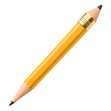 3D perspective Premium golden writing pencil sticker