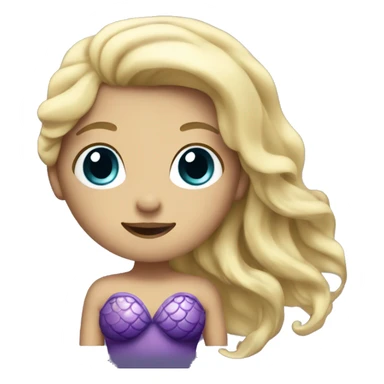Mermaid with blonde hair, purple tail  sticker