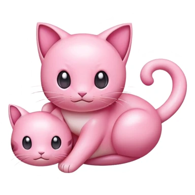 cute pink Mew Pokemon floating sticker