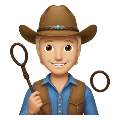 Give this emoji 🤠 a whip make it a white guy  sticker