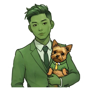 Hot Korean man and yorkie sticker