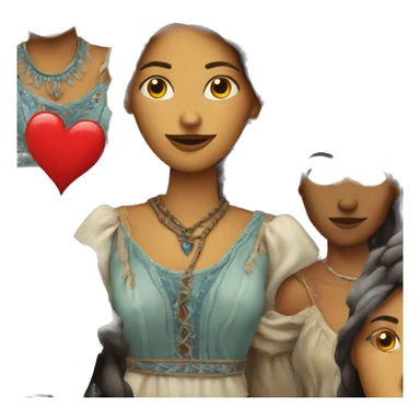 Heart whit a gipsy women sticker