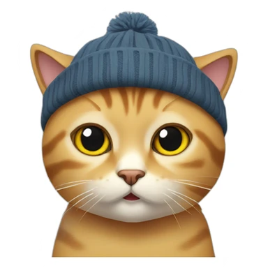 cat with beanie, very annoyed sticker