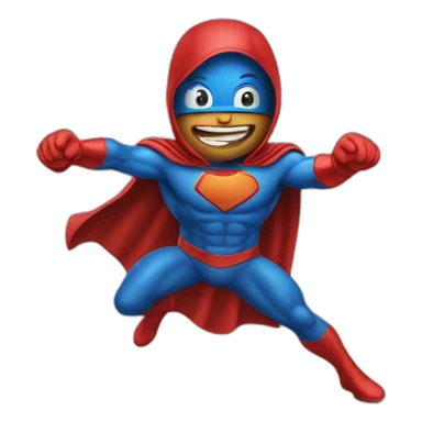 Crazy superhero stealing candy sticker