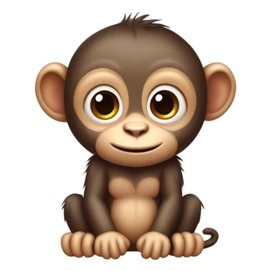 cute baby monkey with a bow on the side sticker