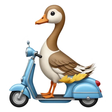Sad goose on scooter sticker