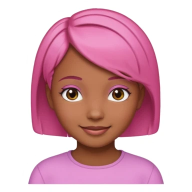 Pray girl pink and short hair brown smile sticker