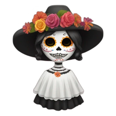 catrina saludando sticker