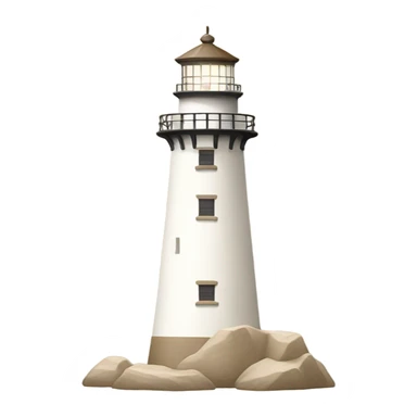 lighthouse withe & beige sticker
