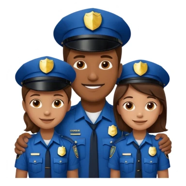 A proud dad who is proud of his children and is a police officer one of the kids is a 11 year old girl and a 9 year old boy sticker