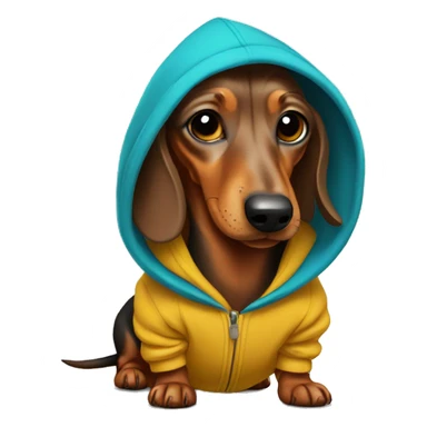 dachshund wearing a hoodie  sticker