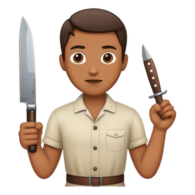 man holding a knife sticker