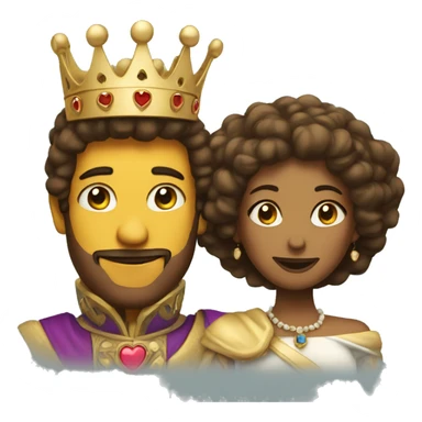 a queen and a king with heart eyes sticker