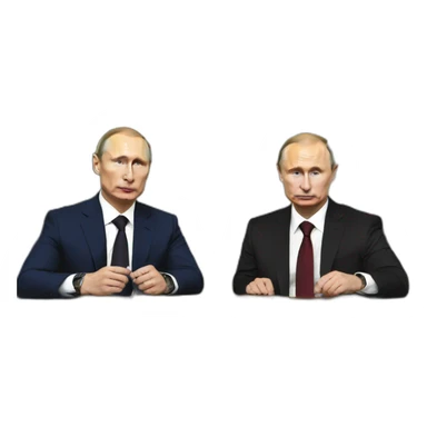 Putin and Zelensky at the negotiating table sticker