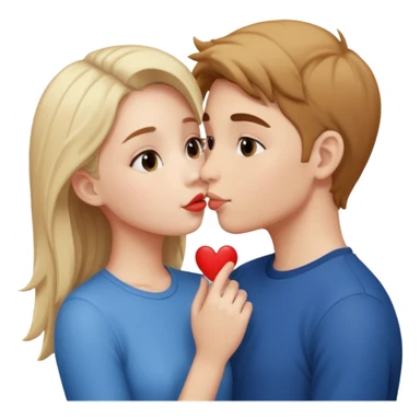 A Cute boy kissing a cute girl sticker