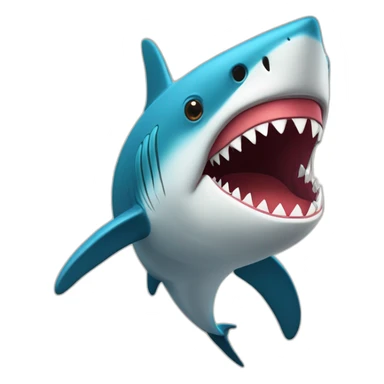 Un requin bois un café sticker