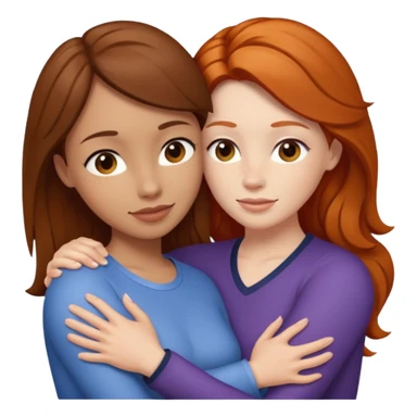 Brunette hugging ginger sticker